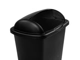 Large Kitchen Trash Can, 13 Gallon Plastic Garbage Bin with Roll Top Lid, Black 09565849
