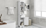 Tall Bathroom Cabinet, Freestanding Storage Cabinet with Drawer, MDF Board, Adjustable Shelf, White 18363202