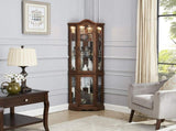 Corner Curio Cabinet with Lights, Adjustable Tempered Glass Shelves, Mirrored Back, Display 24721682