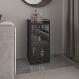 Theba Minibar Cabinet 2 Doors, Open Shelf And Compact Design, Modern Bar Storage, Black B200P335382