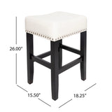 26-inch Backless Warm-toned ivory Leather Counter Stool 74493.00IVR