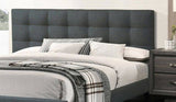 Modern 1pc Full Size Bed Charcoal Polyfiber Tufted Headboard Platform Bedframe Bedroom Furniture B011P243662