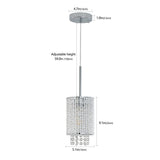 ZNTS Modern Crystal Pendant Light 3-Pack Adjustable Chrome Hanging Ceiling Fixture with Clear Beads, W1340P208485