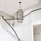 8-Light Metal Lantern Tiered Pendant Hanging Light Fixtures, Industrial Farmhouse Adjustable Height W1592P247755
