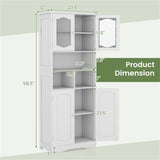 Bathroom Storage Cabinet with Glass Doors and Shelves 70453917