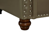 Living Room Sofa Single Seat Chair with Wood Leg Taupe Faux Leather W1097125451
