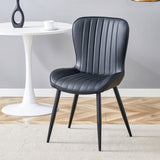 The Black Minimalist Ergonomic Dining Chair Comes In A Pack of 4, With A Comfortable Design Of W1151P277172