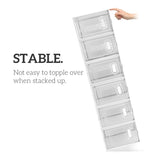 ZNTS Shoe Storage Boxes 18 Pack Clear Plastic Stackable - White 71099697