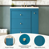 30'' Bathroom Vanity with Ceramic Sink Combo, Free Standing Single Vanity Set with Four Drawers, N710P228374C
