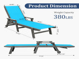 Outdoor Pool Lounge Chairs Set of 2, HDPE Patio Lounge Chair with Wheels, Chaise Lounge Chair for W1859P615619