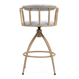 26'' Swivel Counter Height Bar Stool, Set of 2- Fabric Seat with water Transfer Printed Metal Frame, W2215P248058