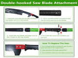 2-in-1 Manual Pole Saw 8.23-15.12FT Extendable Tree Pruner - SK5 Steel Pruner, Double-Hooked Saw 41775152