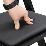 Upholstered folding chair, space saving,,easy to carry, 4PCS,Black cushion/Black shelf,Dining room W495P193665