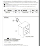 Transitional Aesthetic Bedroom Nightstand Faux Wood Veneer Weathered Gray Finish Nickel Hardware Bed B01146212
