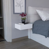 Milano Floating Nightstand , End Table, Side Table Wall-Mounted with Drawer -White -Bedroom B070137822