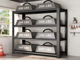 4-Tier Height-Adjustable Metal Storage Rack, Vertical Organizer, 63" H 45.27" W 17.7" D, Black, 59503642