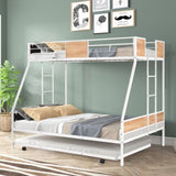 Metal Twin over Full Bunk Bed with Trundle/ Heavy-duty Sturdy Metal/ Noise Reduced/ Safety W42752429
