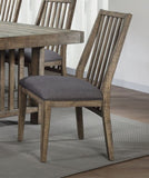 ZNTS Wooden Side Chairs 2pc Set Padded Fabric-Covered Seats Natural Weathering Look Dining Room Furniture B01151372