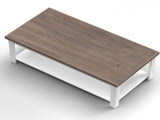 48 inch Hampton Coffee Table, No Assembly Required, Jasmine Whitewash and Barnwood Finish B108131544