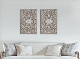 2 PCS Distressed Carved Wood Wall Decor Set B035P366542