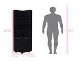 Malibu 62" Tall Double Door Corner Linen Cabinet with Four Shelves Black B200P240242