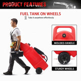 ZNTS 34 Gallon Gas Caddy With Wheels, Fuel Transfer Tank Gasoline Diesel Can,Fuel Storage Tank For W2089P198297