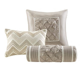 7 Piece Tufted Comforter Set Ivory Full B03597141