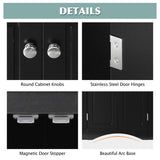 Black Triangle Bathroom Storage Cabinet with Adjustable Shelves, Freestanding Floor Cabinet for Home WF291467AAB