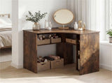 L-Shaped Corner Computer Desk 90&deg Triangle Home Office Desk with Adjustable Storage Shelves 08537241