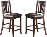 Simple Contemporary Set of 2 Counter Height Chairs Brown Finish Dining Seating Cushion Chair Unique B01157356
