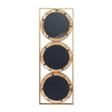 3 Mirror Piece Wall Mirror in Gold Rectangular Frame, Home Wall Decor for Bedroom Living Room, W2078124321