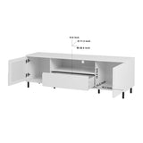 High Gloss Panel Modern TV Console, TV Stand, Entertainment Center with Storage Shelves,TV Cabinet W409P195094