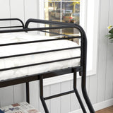 Heavy Duty Twin-Over-Full Metal Bunk Bed, Easy Assembly with Enhanced Upper-Level Guardrail, Black 87935632