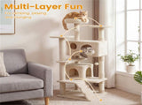 52" Tall Cat Tree Tower with Perches & Condos, Multi-Cat Playground with Scratching Posts 18176917