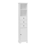 ZNTS White Tall Bathroom Cabinet, Freestanding Storage Cabinet with 3 Drawers and Adjustable Shelf, MDF WF298152AAK