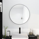 24" Large Round Black Circular Mirror W99973170