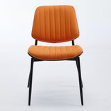 A&A Furniture, Dining Chairs Set of 2 Mid Century Modern Retro Faux Leather Chair with Walnut W1143P191788