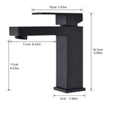 Black Bathroom Faucet, Brushed Black Faucet for Bathroom Sink, Black Single Hole Bathroom Faucet W1932P156128