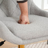 Modern teddy velvet fabric golden leg living room furniture dining, gold-plated five-claw W210P228615