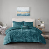 ZNTS Full/Queen Velvet Comforter Set with Throw Pillow B03595932