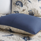 ZNTS Brushed Microfiber Quilt Set with Throw Pillows Blue King B03597485