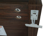 Walnut Entryway Shoe Storage Cabinet with Slatted Doors, Modern Wooden Hallway Console Table with W3417P524604