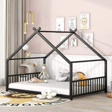 Full Size Metal House Bed, Black MF305893AAB