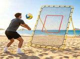 4-Level Adjustable Volleyball Rebounder Net, 7x4FT Large Rebound Training Net with Metal Frame, 98351594