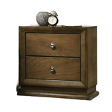 Walnut 1pc Nightstand Bedroom Rubberwood Bedside Table Bronze Metal Knob Furniture B011P326723