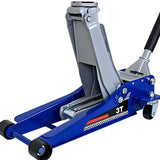Low-Position Steel Vehicle Floor-mounted Hydraulic Jack with Dual-piston Quick-lift Pump, 3-Ton W1102P154155