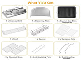 16.7x10x17.7in Portable Charcoal Grill Foldable BBQ Suitcase Grill Shelf For Outdoor Camping Picnics 96506624
