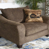 Camero Fabric Pillowback Arm Chair, Brown T2574P195451