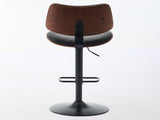 Walnut Bentwood Bar Stools Mid Century Modern Adjustable Counter Height Black Leather Upholstered W1143P278537