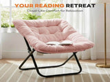 Comfy Chair for Adults, Soft Faux Fur Folding Lounge for Bedroom Living Room Dorm Rooms Flexible 06143633